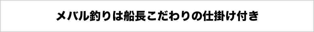 メバル釣りは船長こだわりの仕掛け付き